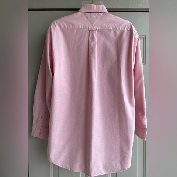 Vintage 90s Pink Tommy Hilfiger Ling Sleeve Button Up 15 1/2 (33) - Picture 3 of 12